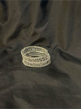 Rhinestone Stretch Bracelet - Sparkling Silver Multi-Row Design